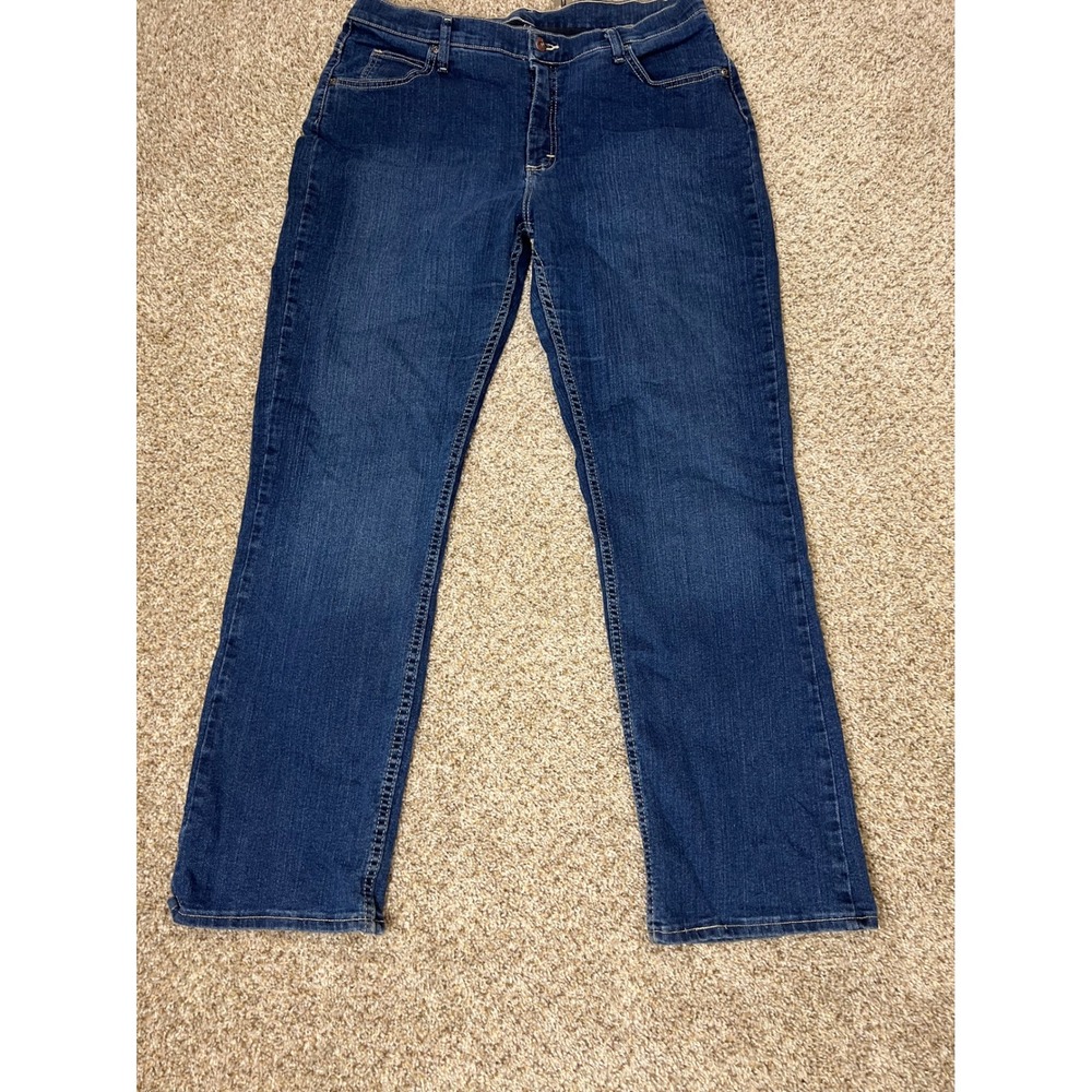 Riders by Lee Womens Dark Wash Straight Leg Jeans Size 18M Stretch Mid Rise